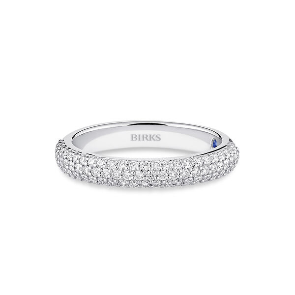 Three-Row Pav&eacute; Wedding Band